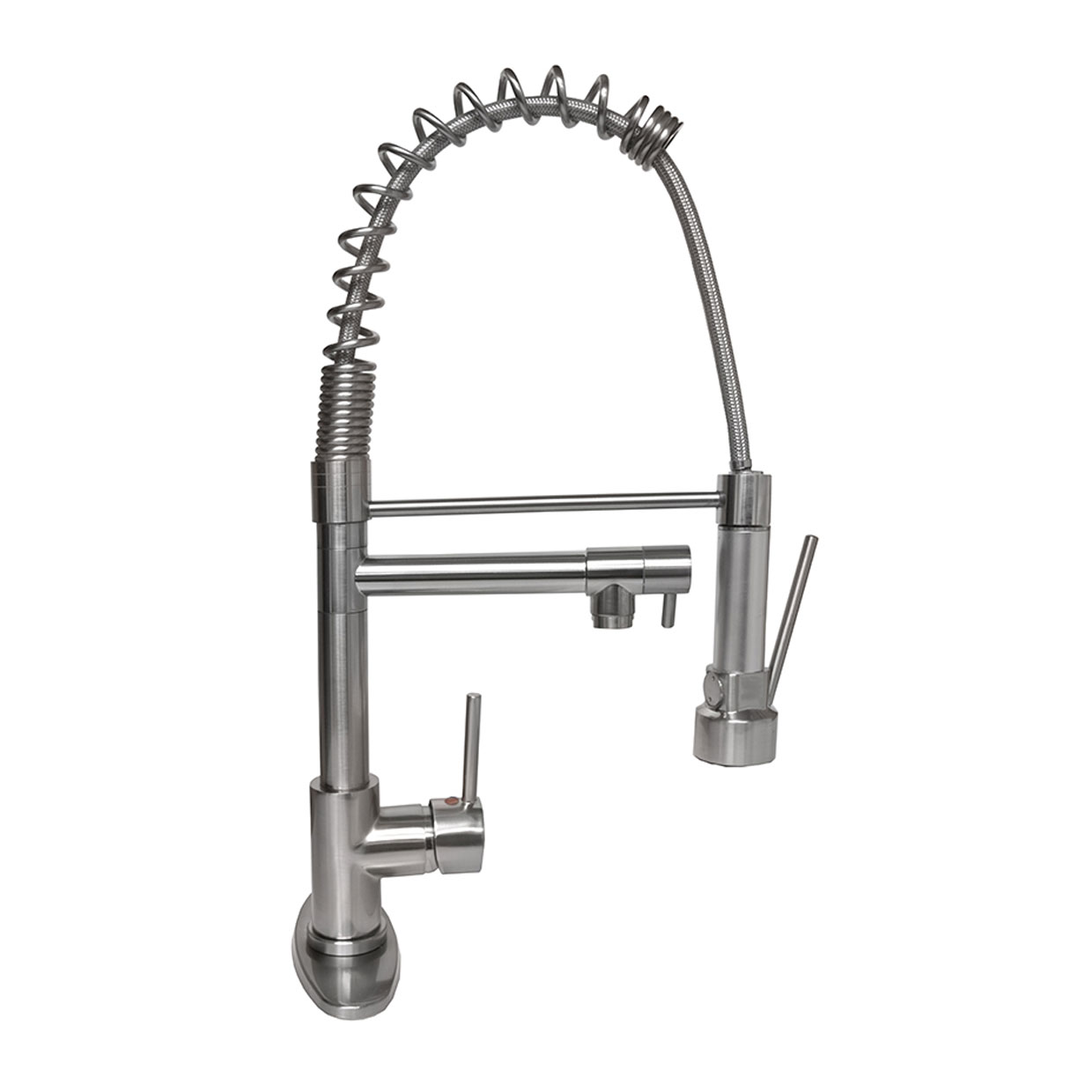 Brushed Stainless Steel Dual Kitchen Faucet